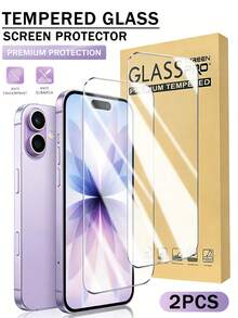 2pcs High Definition Transparent Tempered Glass Screen Protector, Compatible With IPhone 18Pro/18Pro Max/17/17 Pro/17 Pro Max/16 Pro/15/16/17 Pro/Pro Max/Plus/Mini Series, Full Screen Coverage, High Transparency And Clarity, 9H Hardness, Anti-Scratch, Bubble-Free, Easy Installation, Phone Accessories - Clear - View 12
