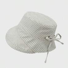 Topi Bucket Tipis untuk Wanita, Topi Bucket Kasual Musim Panas dengan Tepi Gulung Motif Kotak-kotak untuk Belanja Musim Panas, Topi Tanpa Bingkai Warna Polos - Topi Nelayan Wanita - View 6