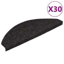 vidaXL Peldaños autoadhesivos para escaleras, 30 piezas, negros, 56x17x3 cm, alfombras para escaleras, moqueta para escaleras, alfombra para escalones, protectores de escaleras, barandillas para escaleras - Negro - Ver 10