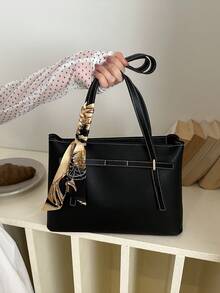 New Luxury High-End Pattern Versatile Women's Shoulder Bag Tote - Black - View 4