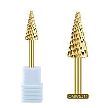 Golden 1PC Professional Nail Drill Bit Cone Carbide Manicure Drill For Electric Milling Cutter Nail Files Buffer Nail Art Equipment Accessory - Gold - View 20