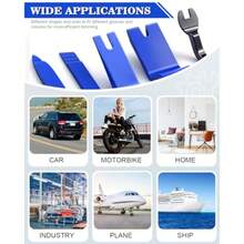 2026NEW19Pcs Trim Removal Tool, Car Panel Dashboard Door Audio Trim Removal Tool Kit, Auto Clip Pliers Fastener Remover Set, Plastic Pry Tool, Automotive Upholstery Removal Kit - Blue - View 7