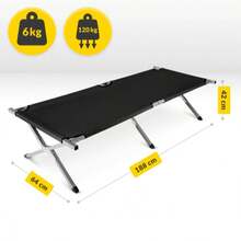 Outdoor Portable Folding Camping Cot, Black And Green Dual Color Options, Simple Folding Bed For Camping And Napping - Black - View 3