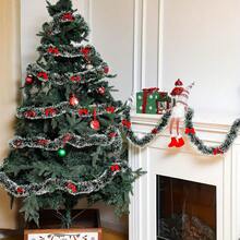 2pcs Unlit Artificial Wreath Set With Red Bow And Dark Green Snowflake Decor, High-Quality Soft Green Holiday Decoration, Suitable For Indoor Or Outdoor, Perfect For Fireplace, Stairs And Christmas Overall Decor - View 7