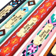 PU Embroidered Printed Pattern Dog Customized Collar Engraved Anti-Lost Pet Collar Adjustable Size For Small Medium Large Dogs - Multicolor - View 6