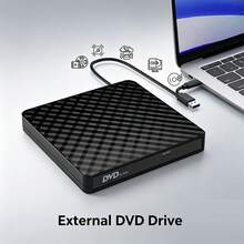 USB3.0 Type-C Dual Interface External DVD R/W Drive, Plug And Play, Supports Disc Reading And Writing, Compatible With Apple System, Windows System Laptops And Desktops - View 1