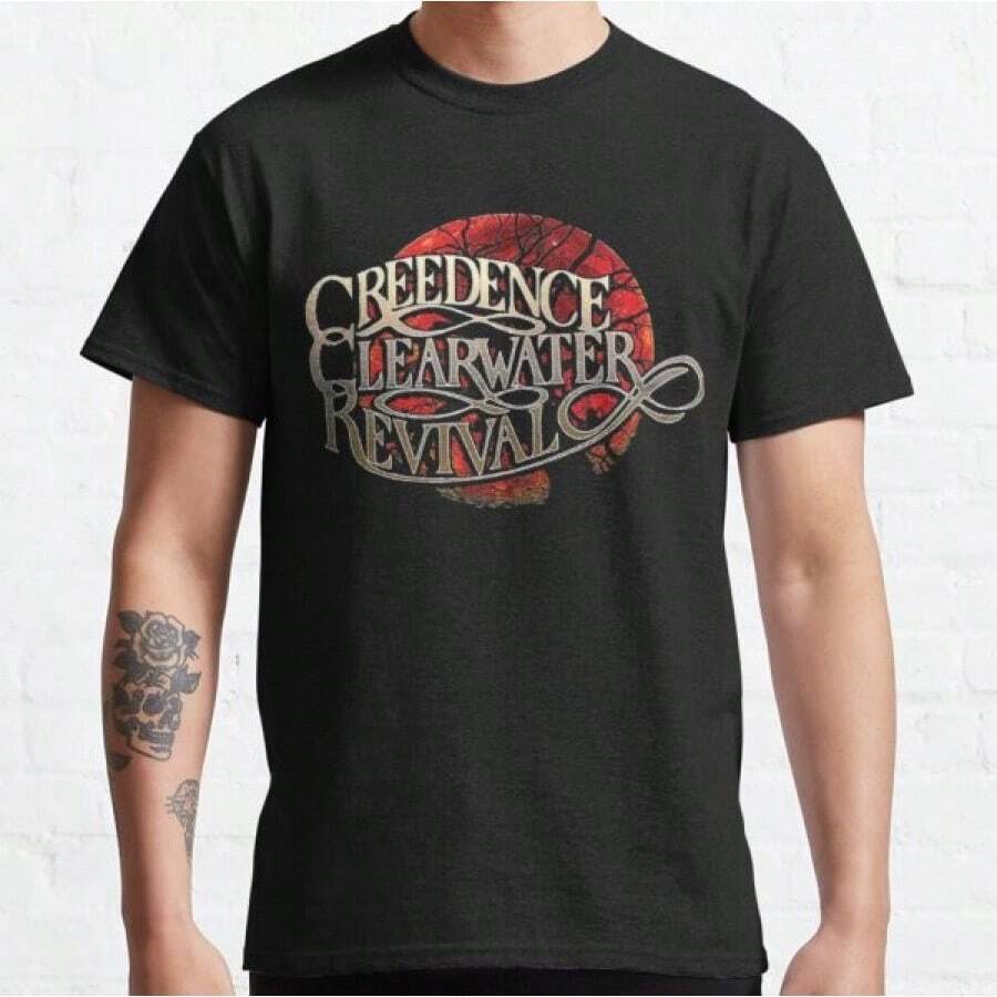 Creedence Clearwater Revival Classic T-Shirt John Fogerty CCR Country Rock Music - 黑色 - 查看 1