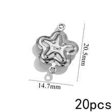 20Pcs Double Hole Link Connectors, 18K Gold Plated Stainless Steel Tarnish Resistant Heart Star Shell Moon Shape Charms For DIY Jewelry Making - Double Hanging Connector - View 24