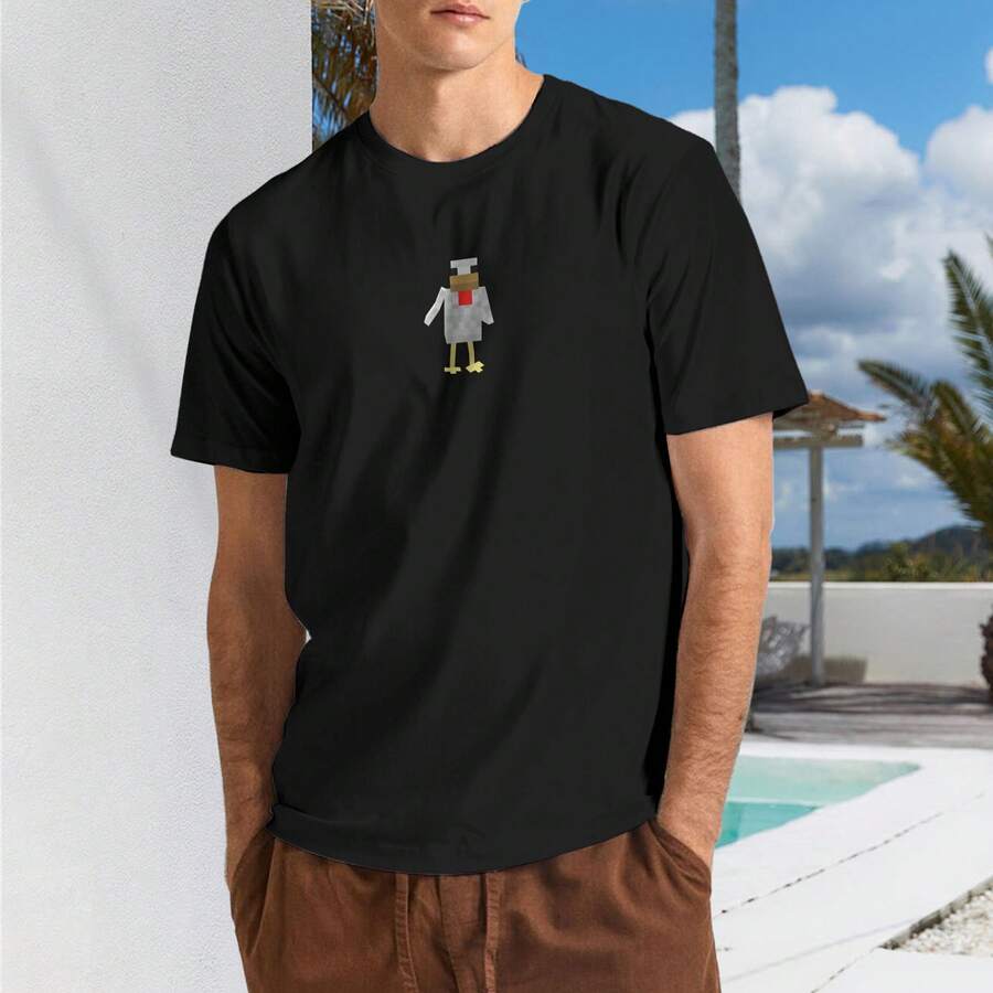 Camisetas de manga corta para hombre, con cuello redondo, estampadas con gráficos de , estilo casual, vintage, hawaianas, para verano. - Negro - Ver 1