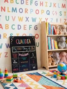 1pc Personalized Name Black First Day Of Back To School Photo Prop Sign, Custom Back To School Photo Prop Keepsake Souvenir Gift For School - Multicolor - View 3