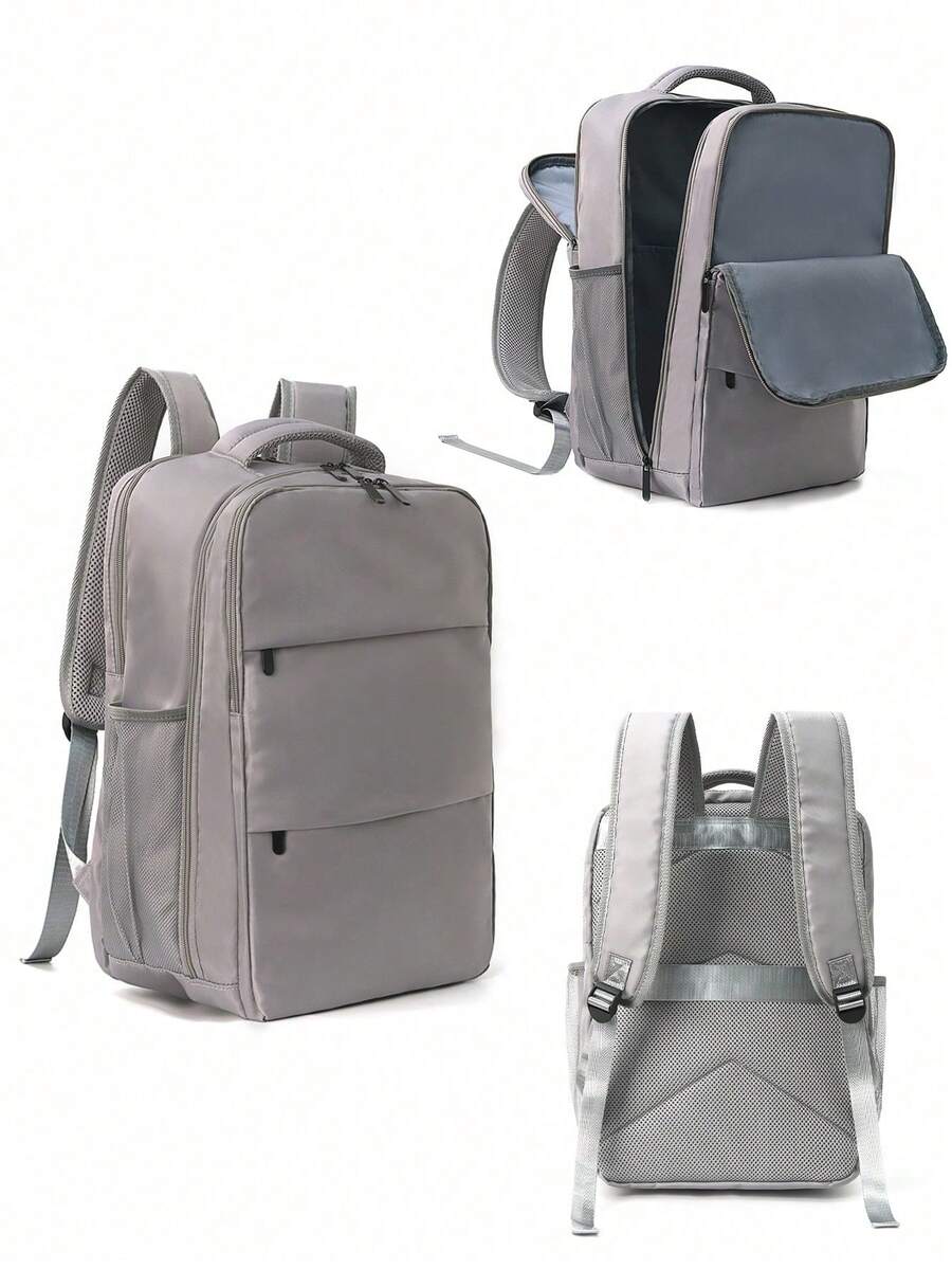 1 pieza Mochila de viaje talla vendida, Mochila de negocios para viajes al trabajo, Mochila de vacaciones, Mochila deúltiples capas, Mochila para portátil, Mochila casual, Mochila - Beis - Ver 1