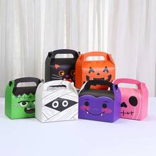 6pcs/12pcs/20pcs Mixed Orange Pink Black Green Pumpkin Halloween Paper Gift Boxes, Holiday Party Favor Boxes, Trick Or Treat Gift Packaging, Halloween Gifts, Halloween Decor, Day Of The Dead Packaging Bags, Random Color And Style - Random - View 3