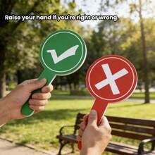 1/2pcs Double-Sided Handheld True/False Answer Paddles, Classroom Teaching Voting Signs, Birthday Party Game Supplies, Back To School - Multicolor - View 2