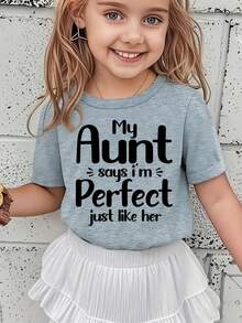 Girl's T-Shirt With Letter Print, Creative, Novel And Fashionable. - 酒紅色 - 查看 10