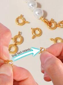 Small Spring Round Jewelry Clasps For Necklaces, Bracelets & DIY Crafts, Silver & Gold Plated - Multicolor - View 6