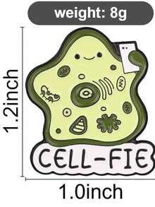 QTHOPE CELL-FIE Cartoon Organelle Enamel Pin Science Biology Humor Smiling Cell Selfie Brooch Bag Lapel Badge Jewelry Gift For Students - Cell - View 6