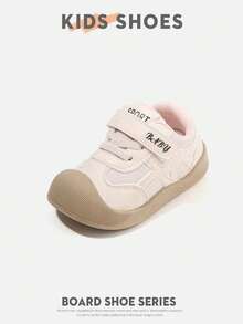 1 Pair Toddler Low-Top Single Hook & Loop Flat Sole Korean Style Kids Sneakers For Daily Wear And Outings [Select By Actual Cm Insole Length] - Pink - View 2