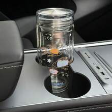 1 Pc Car Water Cup, 420ml Double-Wall Heat Insulated Glass Cup With Tea Infuser, Portable Travel Mug - Multicolor - View 4