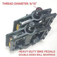 CCNPCS Wide Bicycle Pedals, 9/16'' British Thread, Thread Diameter Approx. 14mm - Black - View 1
