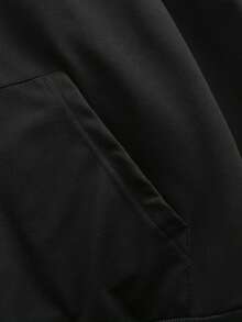 Skull ANTL Print Hooded Sweatshirt, Plus Size Women's Casual Autumn/Winter Long Sleeve Pocket Sweatshirt Black - Black - View 6