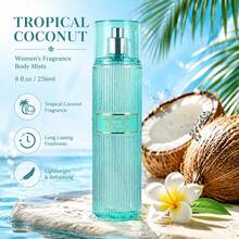 Wish 20 Varieties Of Women's Body Mist Perfume Spray, 8 Fl.Oz Long-Lasting Floral Fruity Spray With Non-Greasy Alcohol-Based Formula. Suitable For Hair & Body, Ideal For Parties, Dates & Gifting. Lightweight And Smooth Application.Valentine's Day Gift - 熱帶椰子 - 查看 1