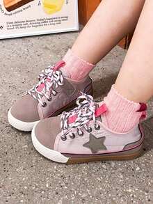 1 Pair Boys & Girls Breathable Sports Non-Slip Student Training Shoes Sneakers Suitable For Infants & Children Spring Summer Autumn Winter - Pink - View 7