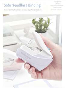 Mini Nail-Free Stapler, Portable Stapling Machine, No Staples Hand Stapler, Office School Learning Supplies For Students - Single Piece - View 5