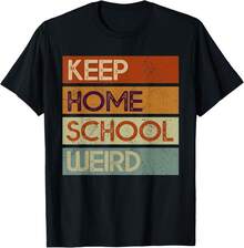 Vintage Keep Homeschool Weird Funny Homeschool Mom Retro Gift Unisex T-Shirt - 黑色 - 查看 1