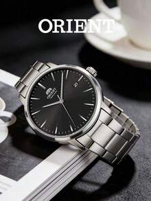 Orient Men's Automatic Mechanical Watch RA-AC0E01B10B, Stainless Steel Case And Band, Black Dial, Mineral Crystal, Date Display, Classic Business Style - Black Disc Steel Strip - View 7
