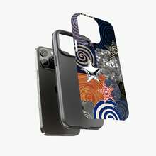 Retro Star Collage Art Phone Case Abstract Swirl Whimsical Design Compatible With IPhone 17 16 15 14 Pro Max Plus 13 12 11 - Multicolor - View 4