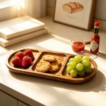 1 pièce Plateau de service rectangulaire en bois, plateau multifonction pour collations, desserts, café et thé, accessoire de cuisine, convient pour la cuisine, le café, le salon, cadeau idéal pour la fête des mères, la fête des pères, Noël, Thanksgiving, mariage et décoration de rassemblement familial - Voir 10