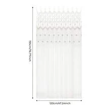 Boho Woven Curtain Window & Closet Doorway Curtain With Wooden Rings – 3.94*6.4ft Long Wedding Backdrop, Bohemian White Yarn Cotton For Bedroom Living Room Aesthetic Decor - Woven - View 9