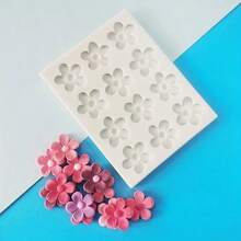 1pc Colorful Floral Silicone Mold, Chrysanthemum Shaped Silicone Mold, Suitable For Clay, Resin, Candle, Plaster, Birthday Decoration, Handmade Art DIY Tool - Gray 12-cavity Small Flower Mold - View 4