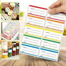10pcs/Sheet Writable Freezer Food Labels, Suitable For Freezer, Food Storage Room, Canned Jars, Spice Containers, Fermentation And Meal Planning - Multicolor - View 2