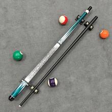 1pc 148cm American Billiard Cue, Medium Leather Tip, Cyan Geometric Print Non-Slip Texture Grip, Carbon Fiber Shaft, Adjustable Weight, Suitable For Home And Club Practice - Blue - View 2