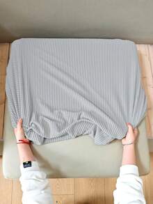 1 buah Sarung Bantal Kursi Sofa Warna Polos, Elastisitas Tinggi, Dapat Dilepas dan Dicuci dengan Mesin, Cocok untuk Ruang Tamu, Bahan Poliester, Sarung Bantal Kursi Sofa dan Sandaran Punggung - Light Grey - View 5