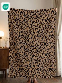 1pc Flannel Blanket, All Over Classic Leopard Print, Soft Lightweight Throw Blanket, Vintage Wild Animal Pattern, Home Essential, Comfortable Warm Decor Blanket, No Shedding & Easy Care, Multi-Purpose For Sofa, Bedroom & Living Room, OEKO-TEX - Multicolor - View 9