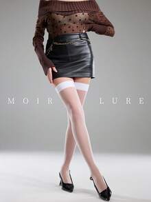 MOIRÉALLURE 1雙大腿高筒襪，適合日常通勤、夜店及各種造型需求 - 白色 - 查看 4