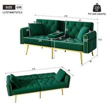 Double Folding Sofa Bed - Comfortable And Versatile - Green 2 Seat - View 8