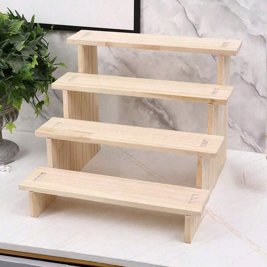 [Wooden Display Rack] Modern Wooden 1pc Display Rack | Multi-Layer Collectibles, Cosmetics, Perfume, Dessert Storage Rack | Perfect For Home Decor, No Electricity Needed, Shelf Decor