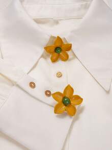 1/2 piezas Clip de cubierta de botón para decoración de camisas y vestidos, encanto floral lindo para ropa, gemelos ligeros para camisas, clip de cuello de camiseta, cubierta de gemelos DIY - A - Ver 8