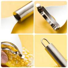 Multifunctional Stainless Steel Corn Peeler, Manual Fast Corn Kernel Remover, Durable Kitchen Tool For Home Use - Silver - View 8