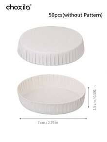 choxila 50/100pcs Traditional Middle Eastern Pattern Paper Cup Lids, 7cm Universal Fit For Paper Cups And Glass Cups, Suitable For Coffee Shops, Restaurants And Hotels Hot And Cold Beverage Cup Lids - White - View 13