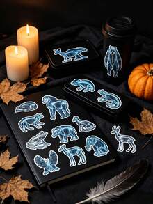 56pcs/Set Halloween Aesthetic Sticker Art, Suitable For Phone Case, Notebook, Laptop, Water Bottle, Scrapbook Diary, Etc. Unique Decorative Sticker Pack. - A - View 3
