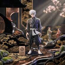 Anime Style Boy Collectible Figurine, Black & Blue Kimono Design, Easter Home Desktop Decor Gift - Multicolor - View 7