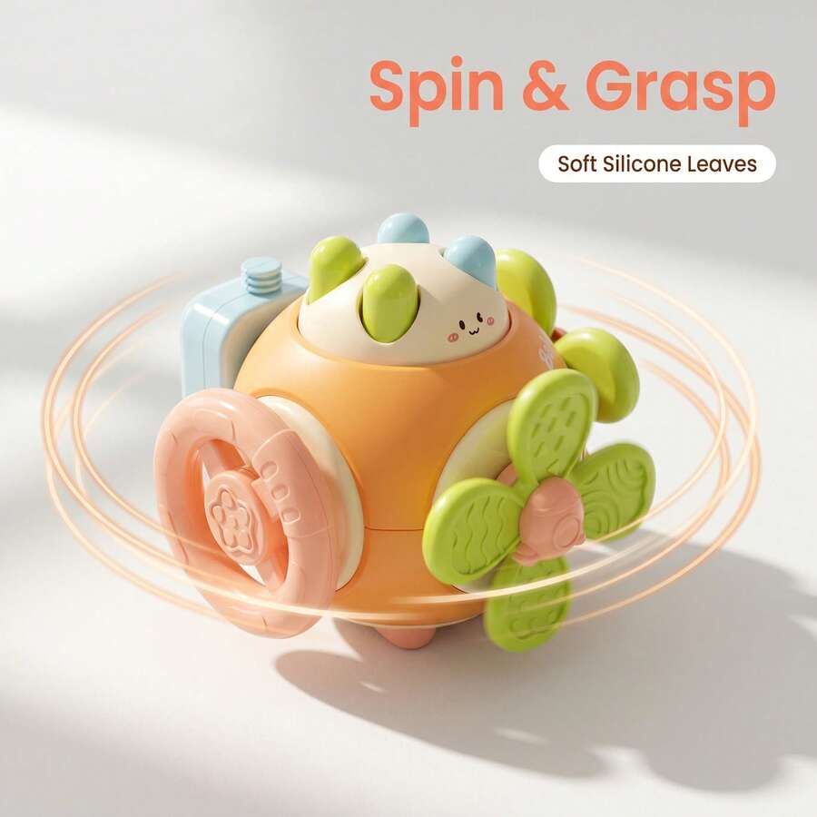 1pc 6-Sided Multifunctional Busy Ball Rotating Thief Mouse Toy Cartoon Rabbit Tactile Toy Early Education Grasping Training No Battery Required - Multicolor - View 1