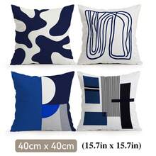 4pcs/1pc Nordic Style Geometric Pattern Pillow Covers, Single-Sided Printed Pillow Covers, Suitable For Living Room, Bedroom, Home Decor, All Season Pillow Covers - Multicolor - View 13