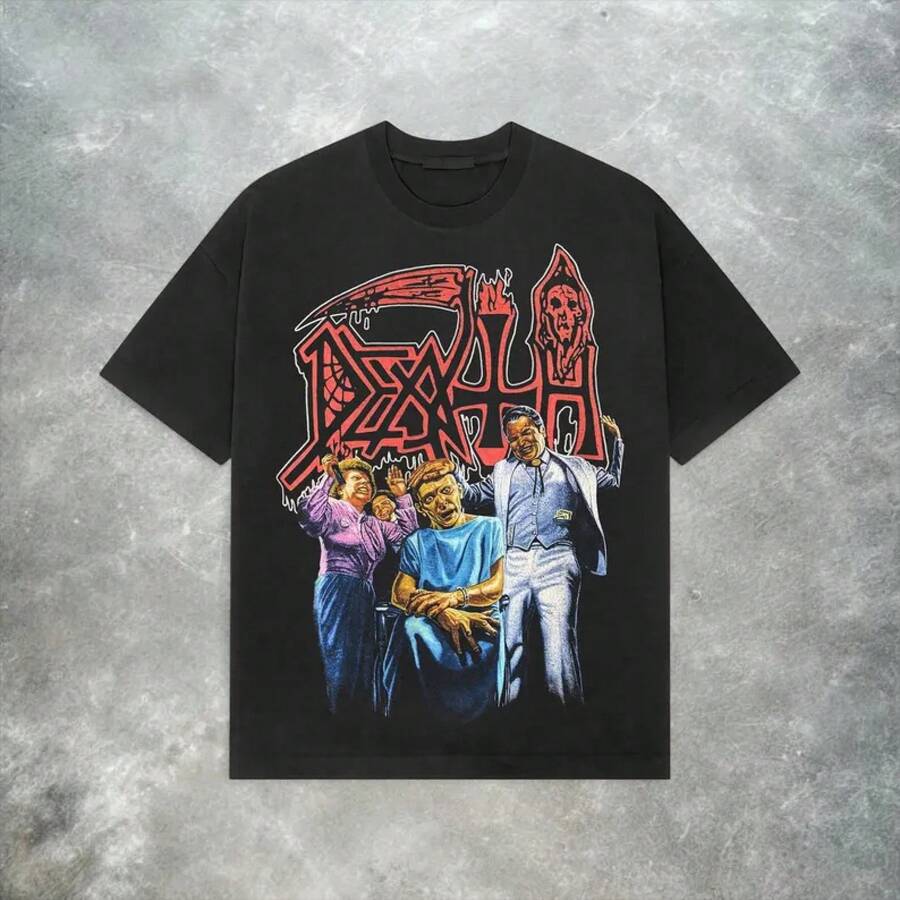 Death - Spiritual Healing Tee – Y2K Death Metal Band T-Shirt. - 黑色 - 查看 1