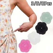 3/5/8Pcs Silicone Clothing Clips, Waist Tightener, Suitable For T-Shirts And Dresses, Multi-Functional Shirt Fixing Straps With Floral And Solid Color Pattern Design, Enhancing Daily Wear And Party Elegance - Multicolor - View 13