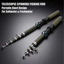 1.8m/2.1m Telescopic Fishing Rod, M Action, EVA Handle, Lightable And Portable, Freshwater And Saltwater, Suitable For Anglers And Beginners - Green - View 4